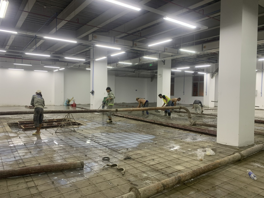 THI CÔNG NÂNG SÀN NHÀ XƯỞNG HÃNG XE MASERITY -  PHƯỜNG TÂN THUẬN ĐÔNG - HCM